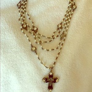 Virgins, Angels & Saints cross  necklace